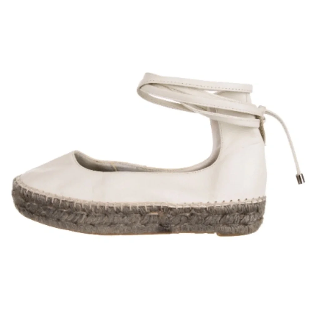 Zero + Maria Cornejo Zana Leather Flatform Lace-Up Espadrille Ankle Shoes Spain